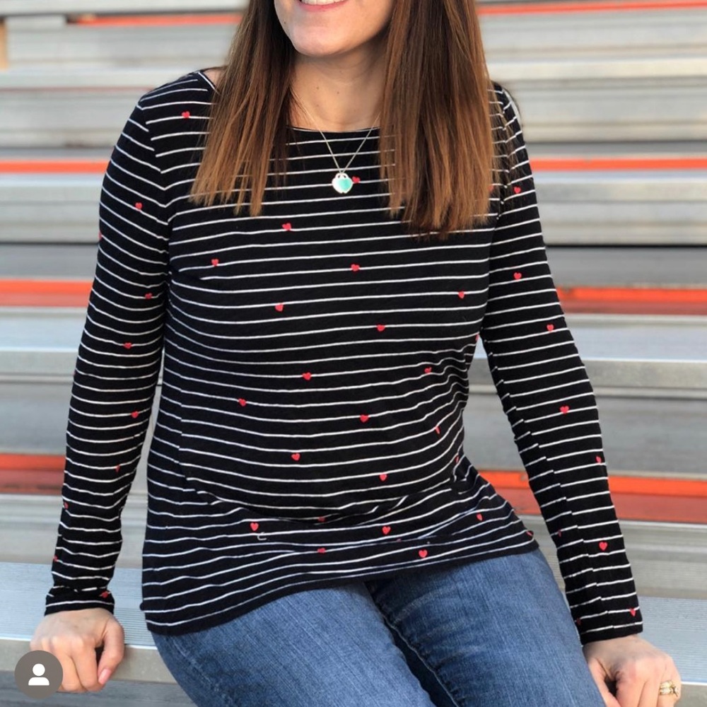 Heart and striped long sleeve top from the Loft